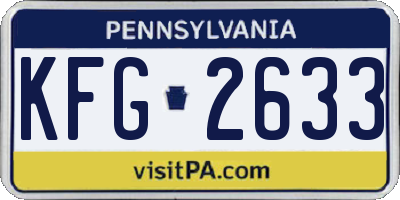 PA license plate KFG2633