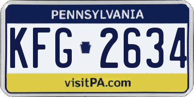 PA license plate KFG2634