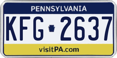 PA license plate KFG2637