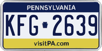 PA license plate KFG2639