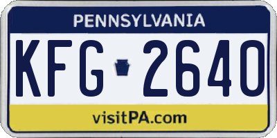 PA license plate KFG2640