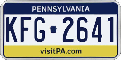 PA license plate KFG2641