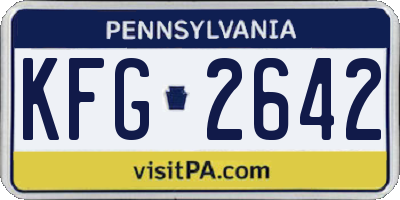 PA license plate KFG2642