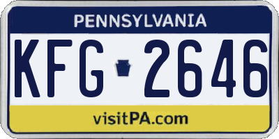 PA license plate KFG2646