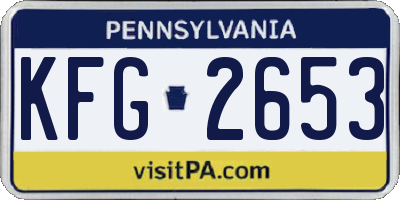 PA license plate KFG2653