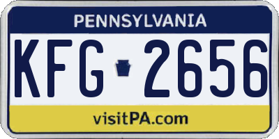PA license plate KFG2656