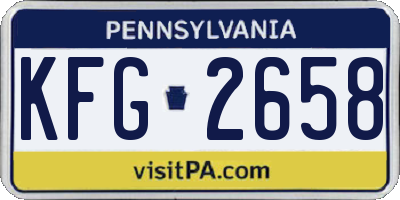 PA license plate KFG2658
