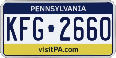 PA license plate KFG2660