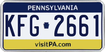 PA license plate KFG2661