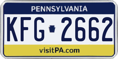 PA license plate KFG2662
