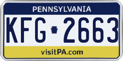 PA license plate KFG2663