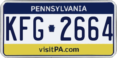 PA license plate KFG2664