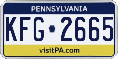 PA license plate KFG2665