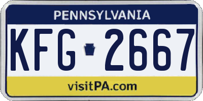 PA license plate KFG2667