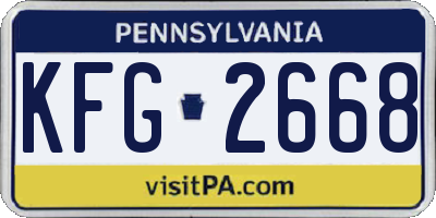 PA license plate KFG2668