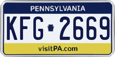 PA license plate KFG2669
