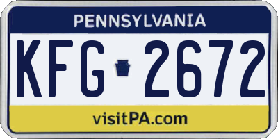 PA license plate KFG2672