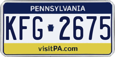 PA license plate KFG2675