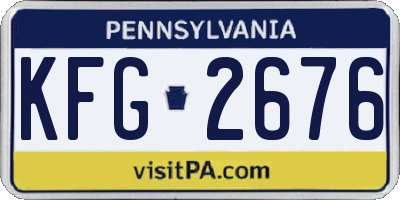 PA license plate KFG2676