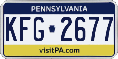 PA license plate KFG2677