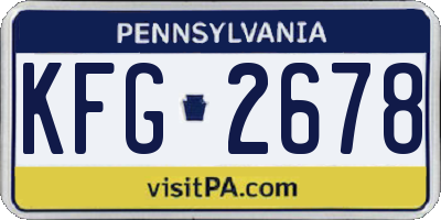 PA license plate KFG2678