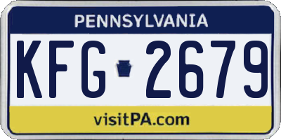 PA license plate KFG2679