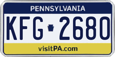 PA license plate KFG2680
