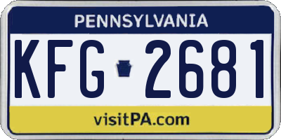 PA license plate KFG2681