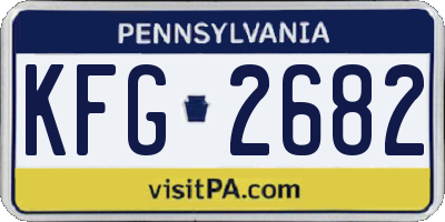 PA license plate KFG2682