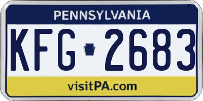 PA license plate KFG2683