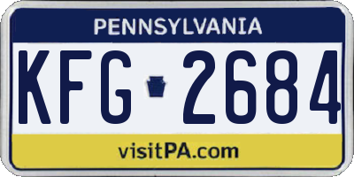 PA license plate KFG2684