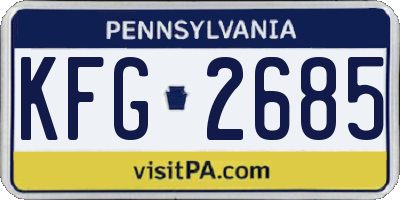 PA license plate KFG2685