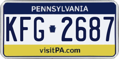 PA license plate KFG2687