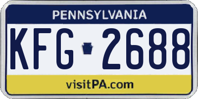 PA license plate KFG2688
