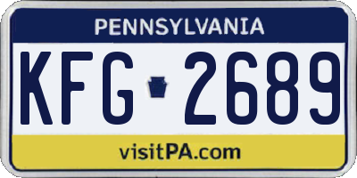 PA license plate KFG2689