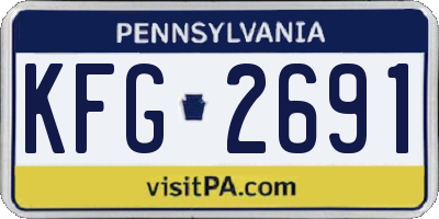 PA license plate KFG2691