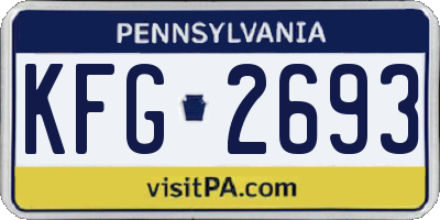 PA license plate KFG2693
