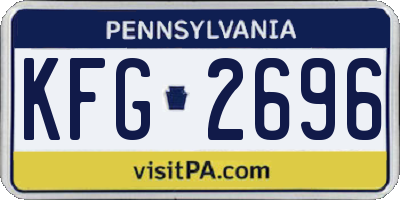 PA license plate KFG2696