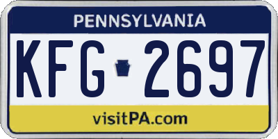 PA license plate KFG2697