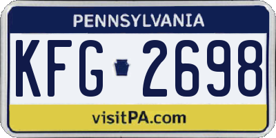 PA license plate KFG2698