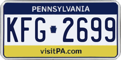 PA license plate KFG2699