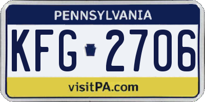 PA license plate KFG2706