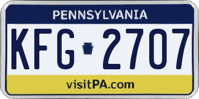 PA license plate KFG2707