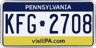 PA license plate KFG2708