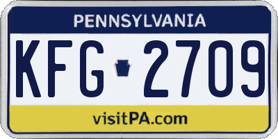 PA license plate KFG2709