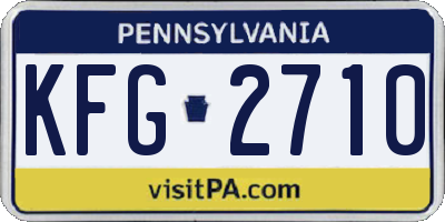 PA license plate KFG2710