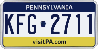 PA license plate KFG2711