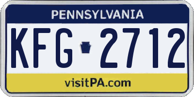 PA license plate KFG2712