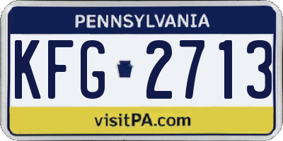 PA license plate KFG2713