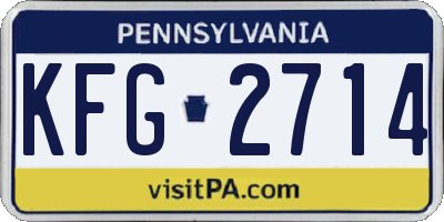 PA license plate KFG2714